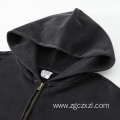 Autumn and winter washed distressed men's hoodie